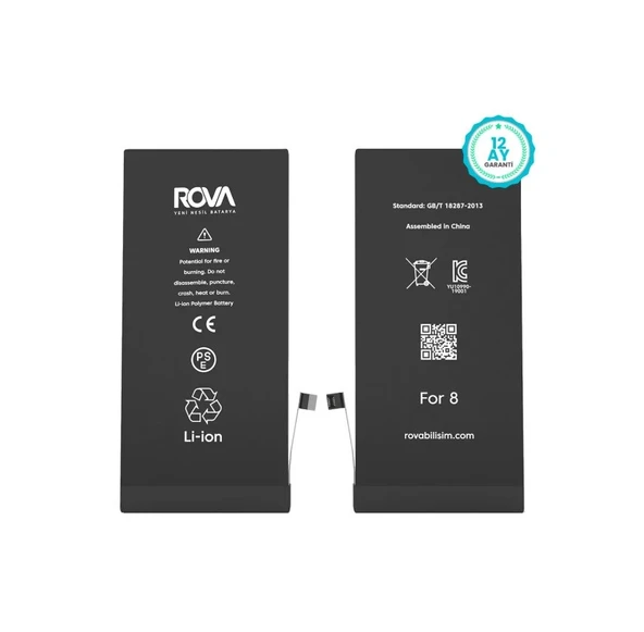 Rova İphone 8 Batarya Pil Güçlendirilmiş 2210mAh 1 Yıl Garantili
