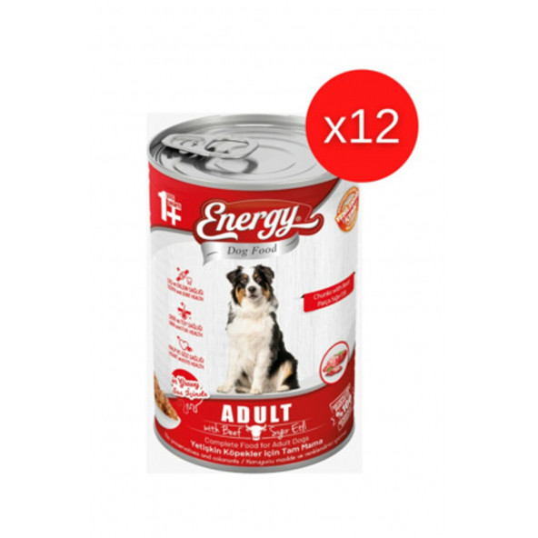 ENERGY SIĞIR ETLİ YETİŞKİN ISLAK KÖPEK MAMASI KONSERVE 400 GR