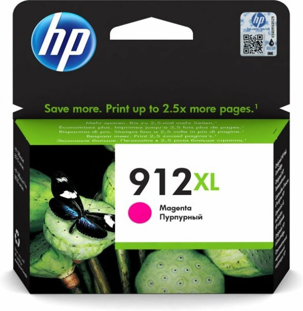 HP 912XL Yüksek Kapasite Magenta Kırmızı Kartuş 3YL82A