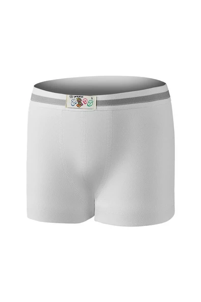 12 Adet Yıldız Erkek Çocuk Ribana Boxer Beyaz 30