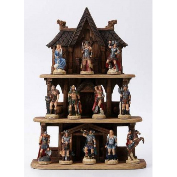 WISE Veronese Serisi-Wise Mitoloji & Tarih-NORSE MT STANDLI 12 LI SET-30*9*41 CM. - 1
