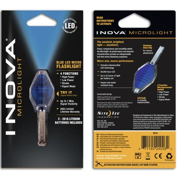 Inova Microlight Micro Led Mavi Işık Şeffaf Gövde