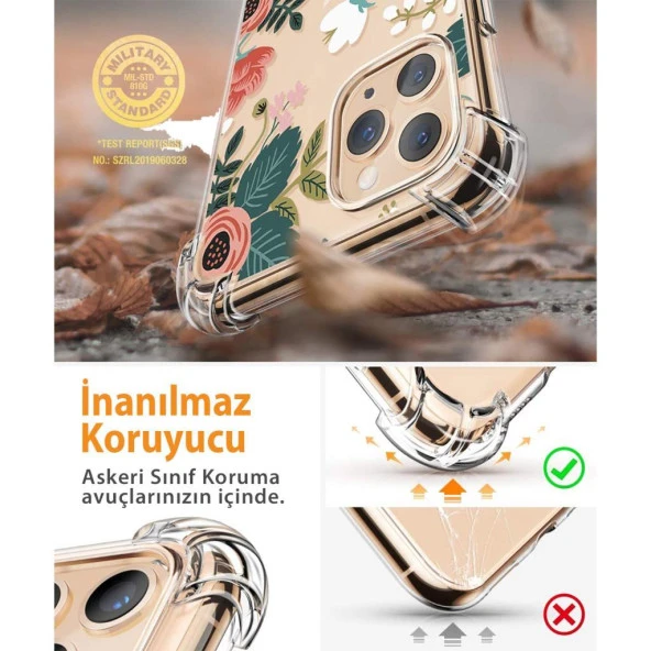 Gviewin iPhone 11 Pro Max Telefon Kılıfı Petite Flowers/Pink - 2