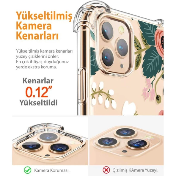 Gviewin iPhone 11 Pro Max Telefon Kılıfı Petite Flowers/Pink - 4