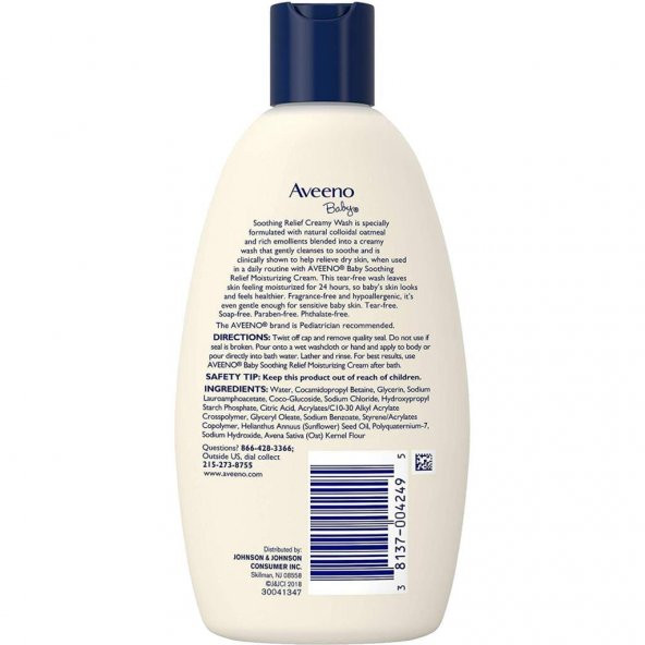 Aveeno Baby Soothing Relief Creamy Bebek Yıkama 236ML - 2