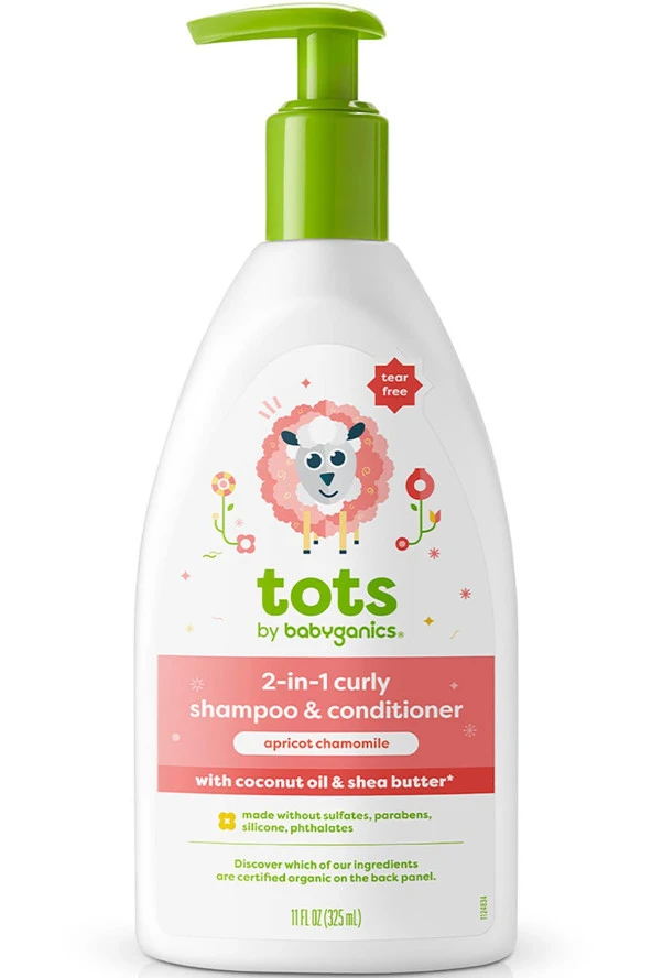 Babyganics Tots Kıvırcık Saçlar İçin 2si 1 Arada Bebek Şampuanı 325ML
