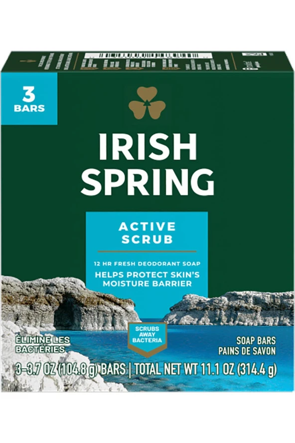 Irish Spring Active Scrub Sabun 3lü Paket