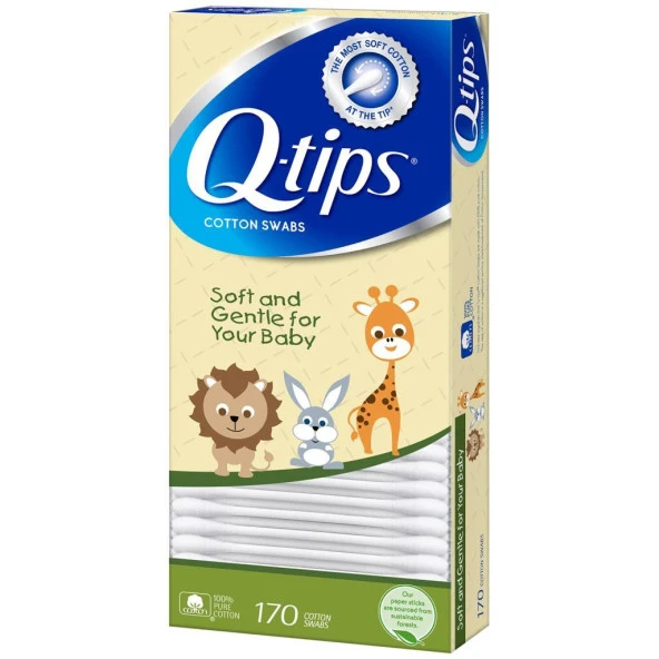 Q-tips Bebekler İçin Pamuklu Çubuk 170 Adet
