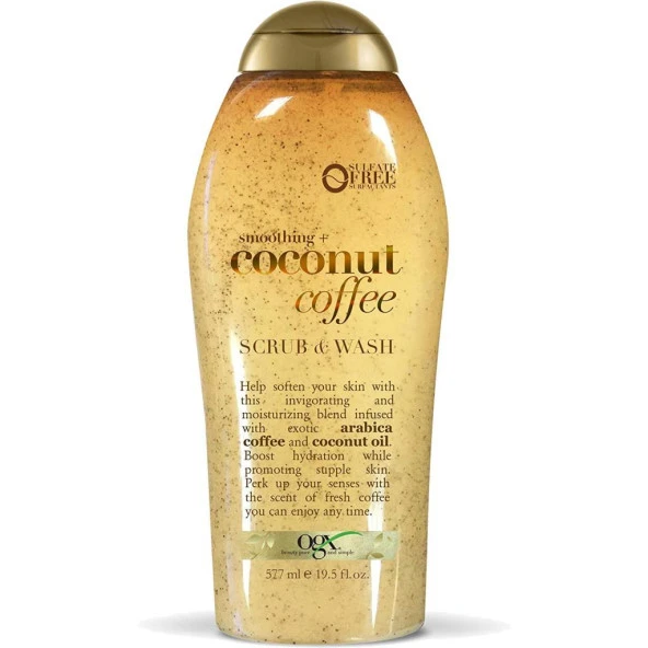 OGX Smoothing Coconut Coffee Scrub & Wash 577ML