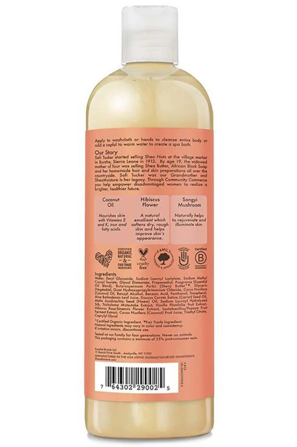 Shea Moisture Coconut & Hibiscus Aydınlatıcı Vücut Şampuanı 384ML - Resim 3