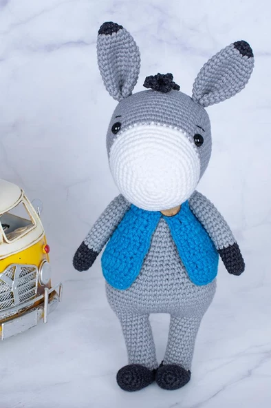 Amigurumi Sevimli Sıpa Yelekli Uyku Arkadaşı Organik El Örgü Bebek ST-304224