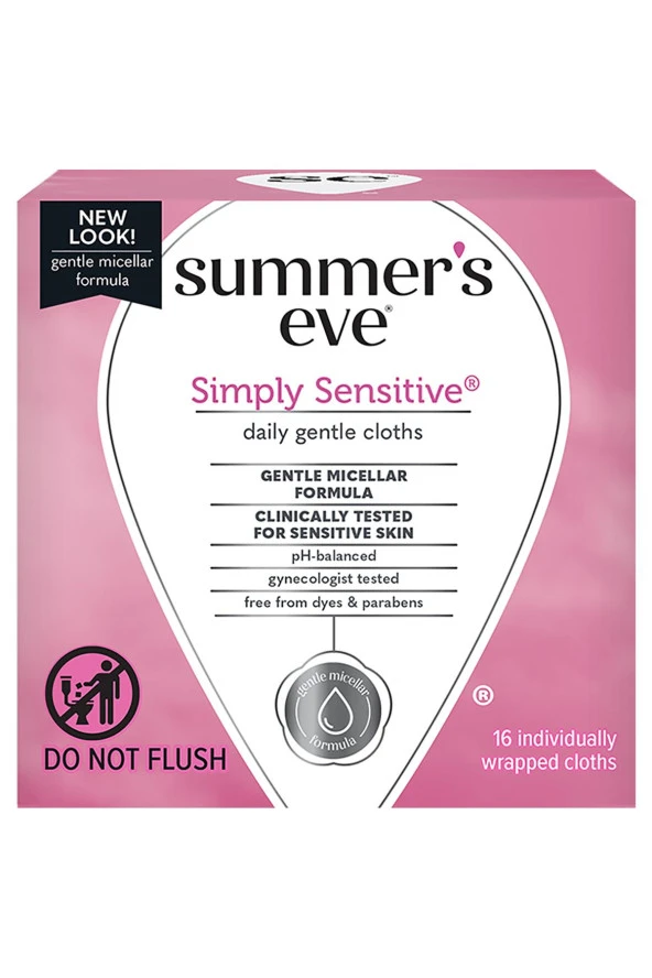 Summers Eve Simply Sensitive Özel Bölge Temizlik Mendili 16 Adet