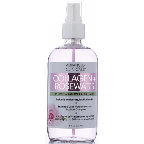 Advanced Clinicals Collagen Rosewater Yüz Spreyi 237ML
