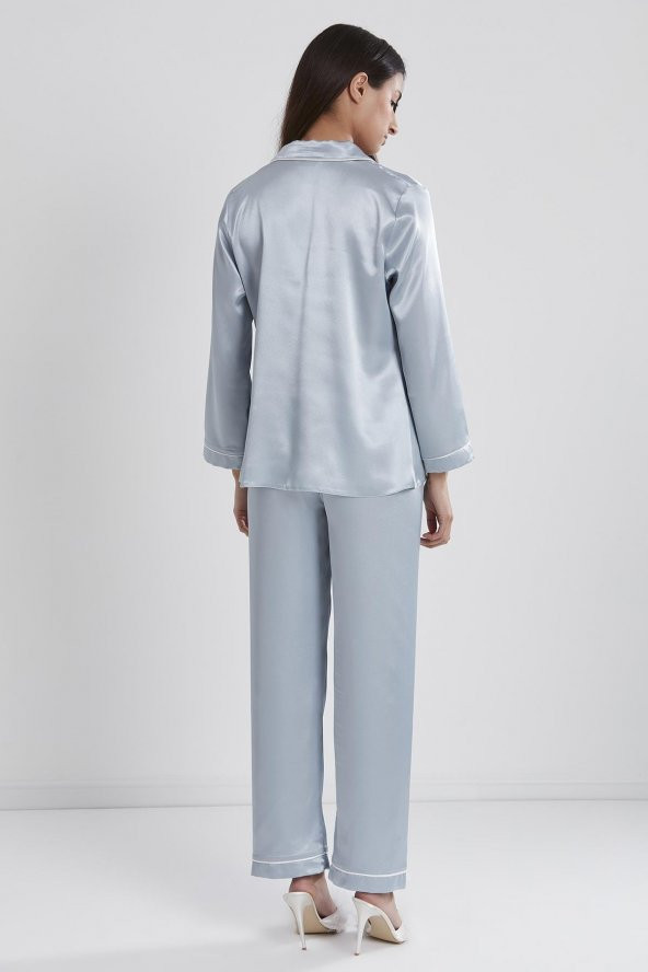 Saten Biyeli Pijama Takımı - 4
