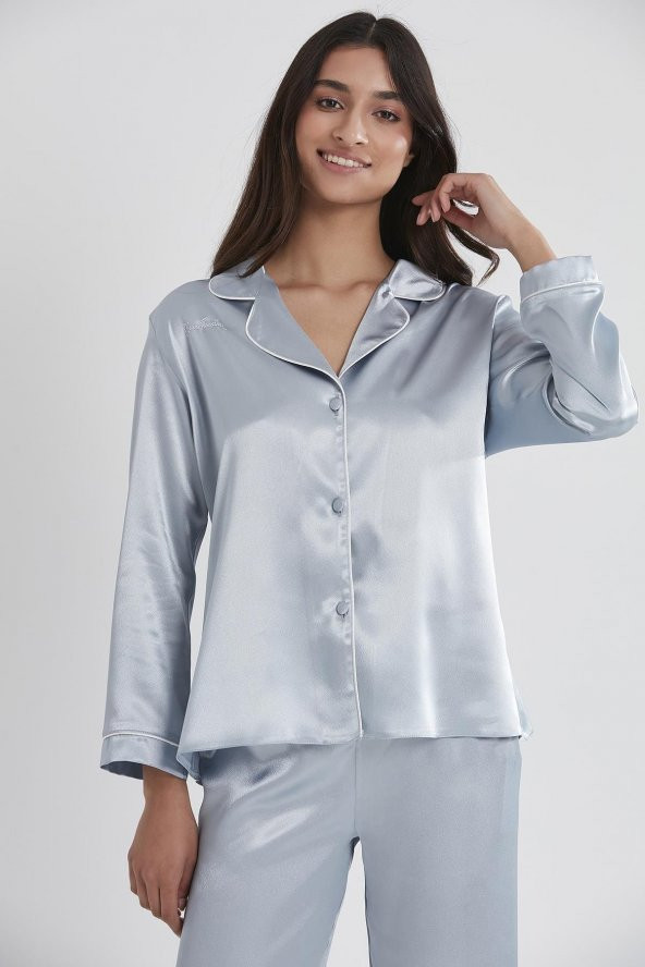 Saten Biyeli Pijama Takımı