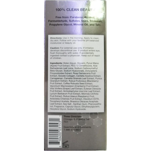 Three Clinicians Collagen Serum 30ML - 2