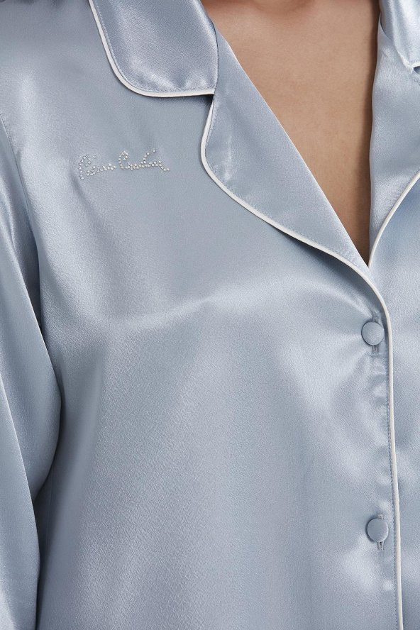 Saten Biyeli Pijama Takımı - Resim 3