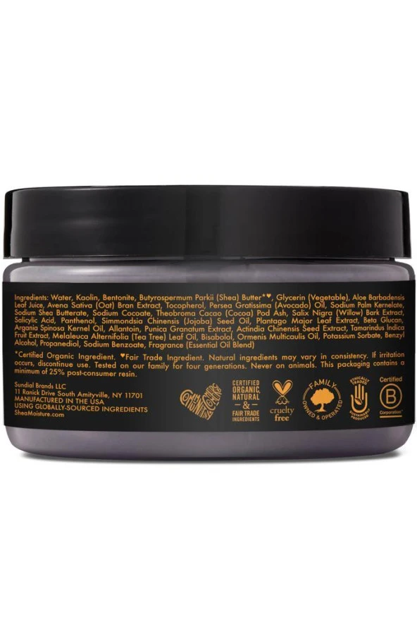 Shea Moisture Afrika Siyah Sabunu Çamur Maskesi 113GR - 3