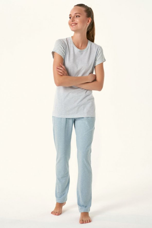 Çizgili Pijama Takımı - Resim 2