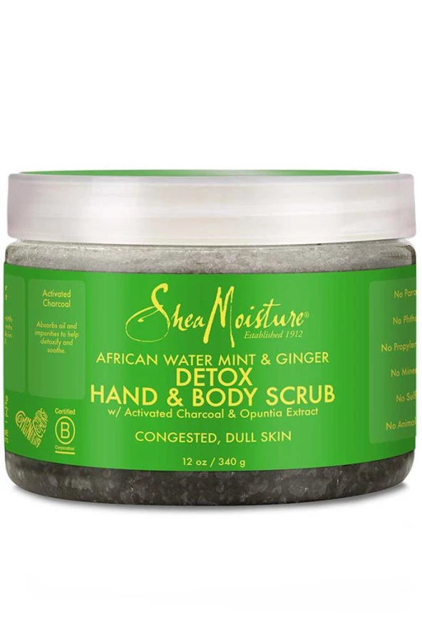 Shea Moisture Afrika Su Nanesi ve Zencefil Özlü El ve Vücut Şeker Peelingi 340GR