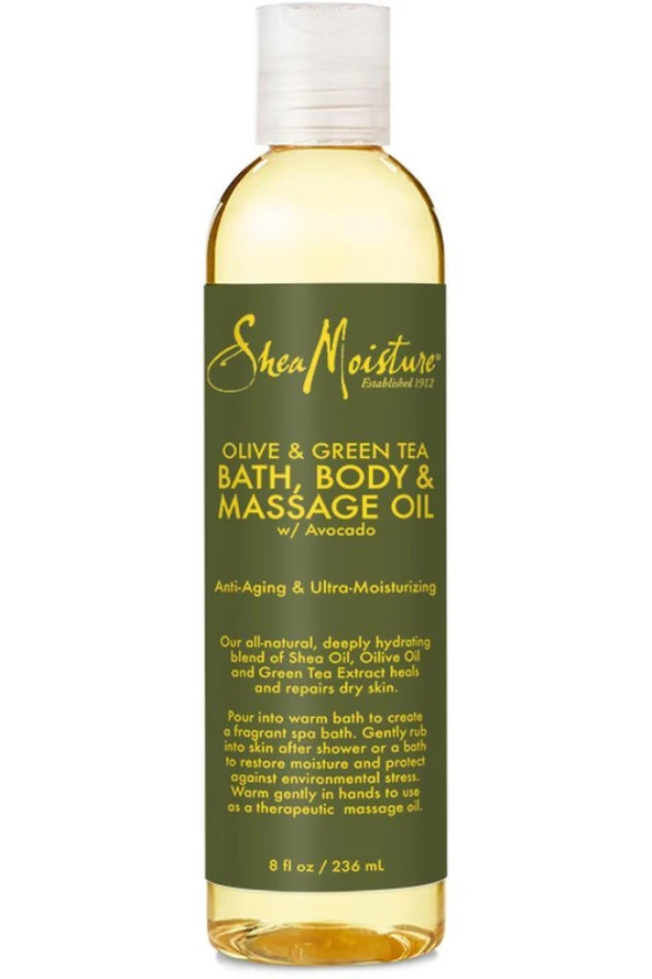 Shea Moisture Zeytin ve Yeşil Çaylı Banyo, Vücut ve Masaj Yağı 236ML
