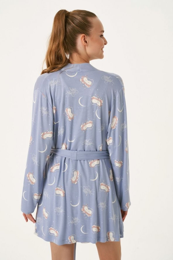 Baskılı Sabahlıklı Şortlu Takım ürün görseli