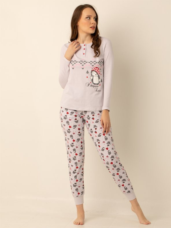 Pamuklu Bayan Pijama Takımı - 2