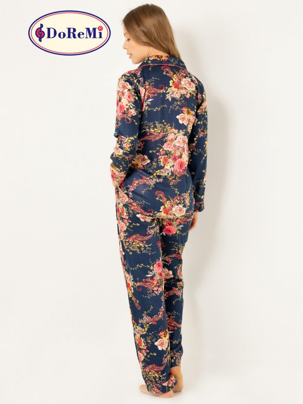 Doğal Viskon Soft Yumuşak Düğmeli Pijama Takımı ürün görseli