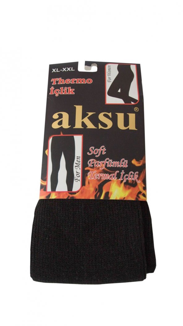 Aksu Siyah Soft Parfümlü  Thermo Örgü Erkek Termal Tayt