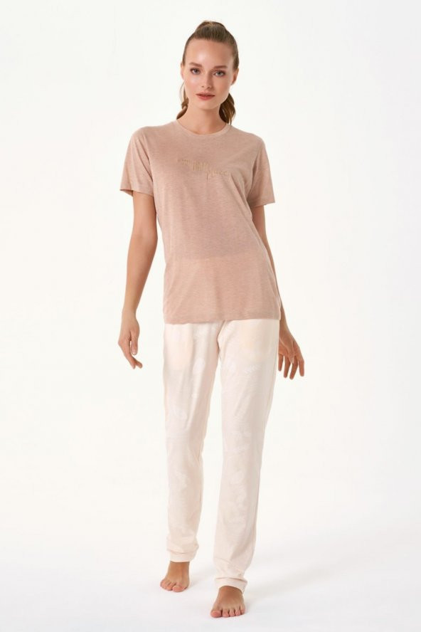 Sincap Baskılı Sabahlıklı Pijama Takımı - Resim 3