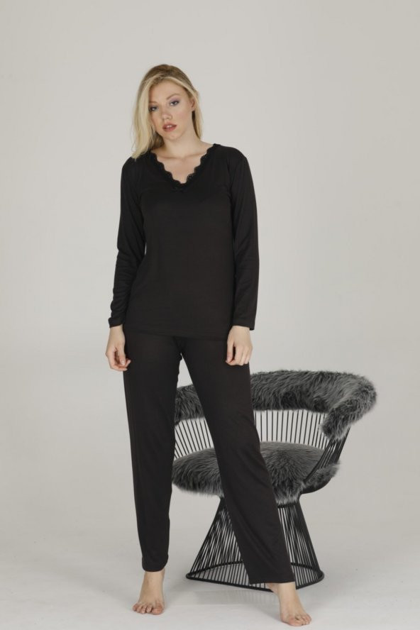 Termal Dantelli Pijama Takım - Resim 2