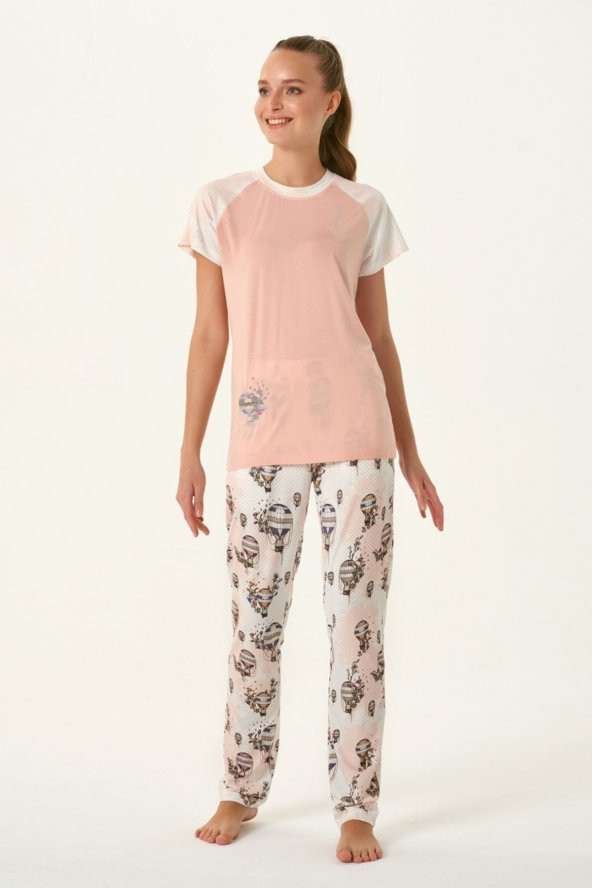 Balon Baskılı Pijama Takım - Resim 2