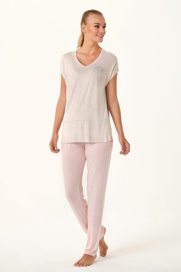 Melanj Kalpli 2li Pijama Takımı - Resim 2