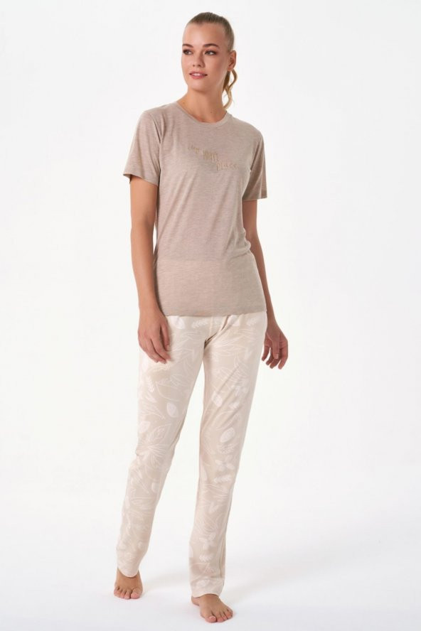 Sincap Baskılı Sabahlıklı Pijama Takımı - Resim 3