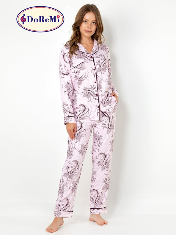Cherry Rot Uzun Kollu Bayan Pijama Takımı - 8