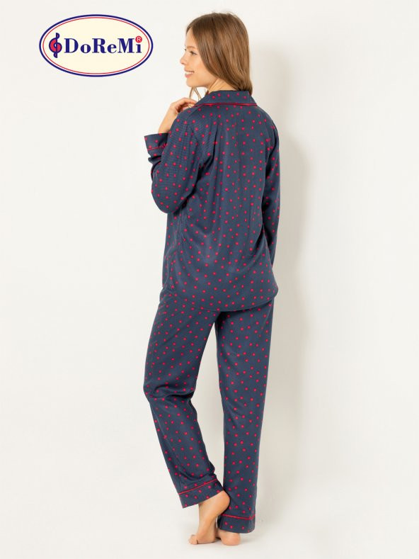 Doğal Viskon Soft Yumuşak Düğmeli Pijama Takımı