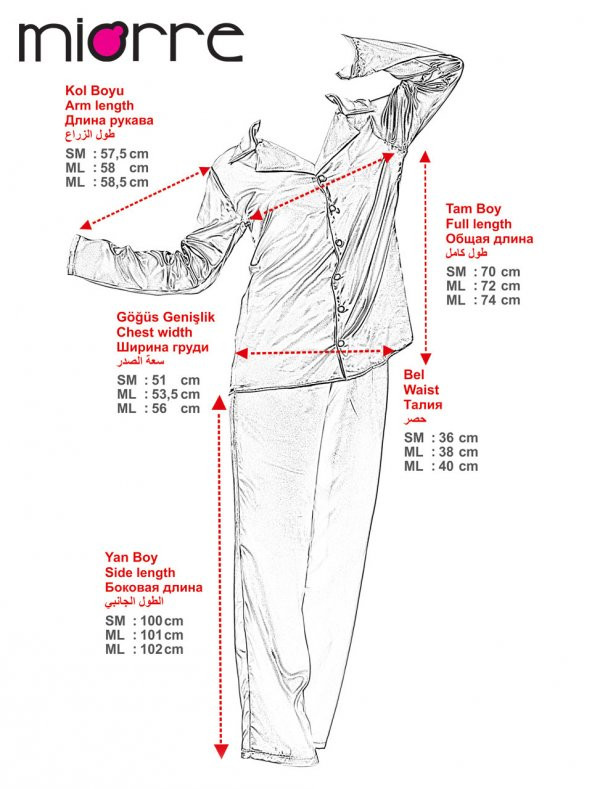 Kadın Uzun Kollu Önden Düğmeli Saten Pijama Takımı - Resim 5
