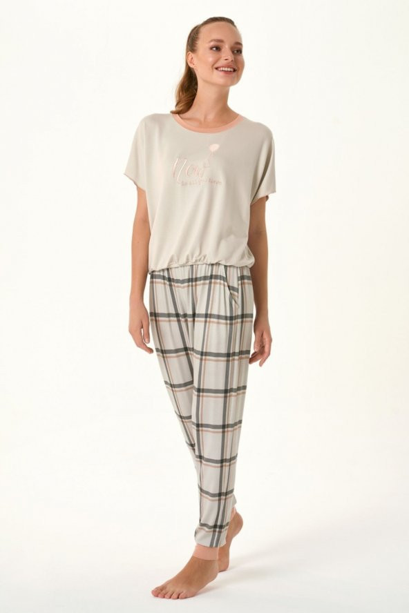 Ekose Pijama Takımı - Resim 2