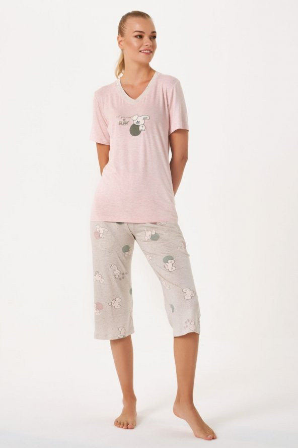 Tavşan Baskılı Kapri Takımı - Resim 2