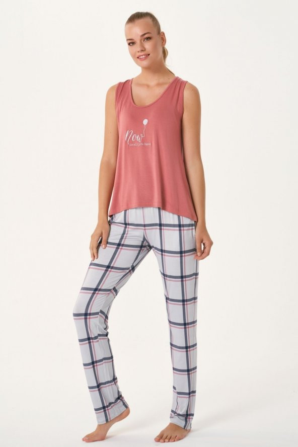 Ekose Atletli Pijama Takımı - Resim 2