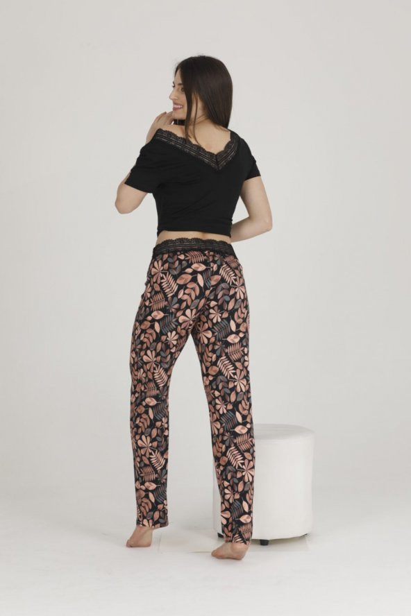 Arka Alt Üst Dantelli Pijama Takım - Resim 2