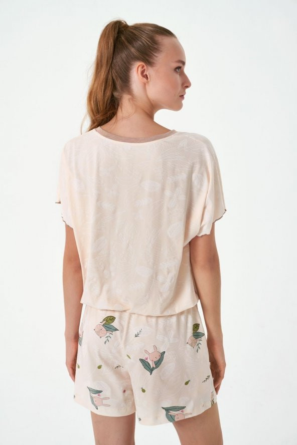 Kısa Kollu Şortlu Pijama Takımı