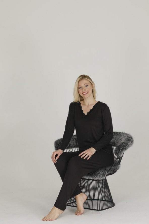 Termal Dantelli Pijama Takım ürün görseli