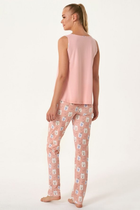 Kedi Baskılı Pijama Takımı