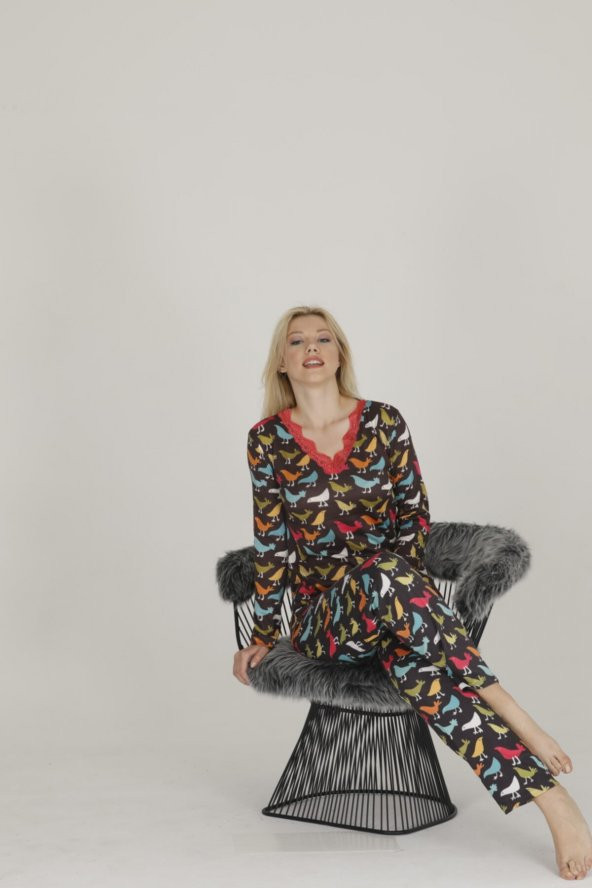 Termal Dantelli Pijama Takım
