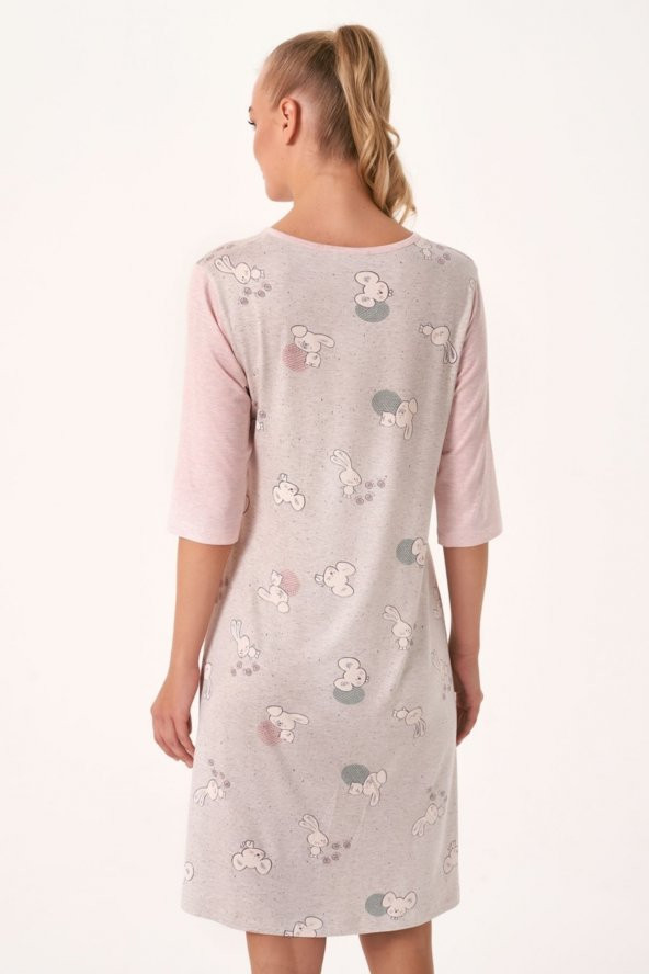 Balık Sırtı Çizgili Sabahlıklı Pijama Takımı
