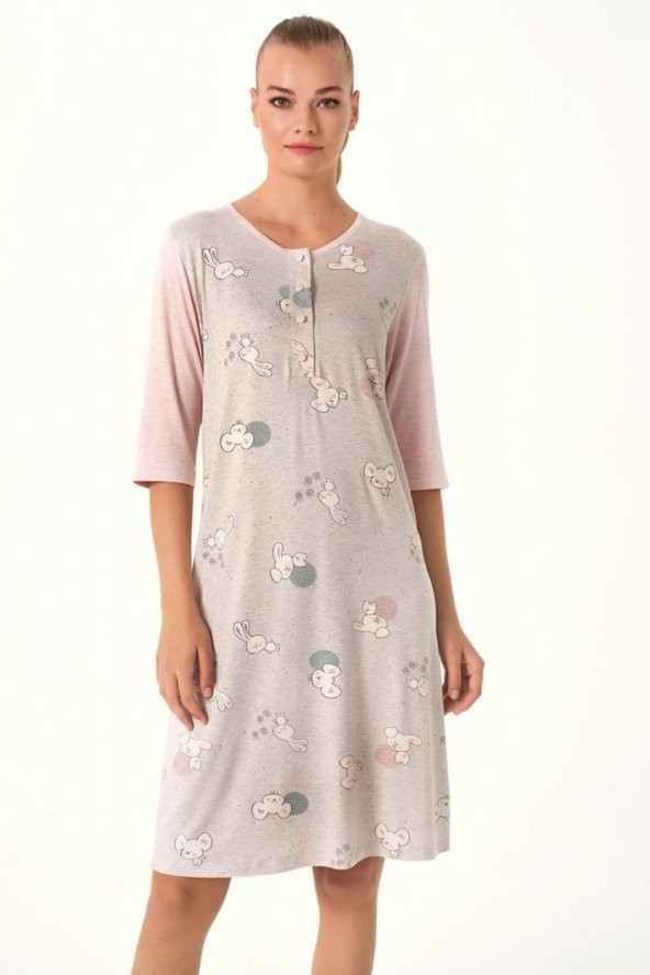 Balık Sırtı Çizgili Sabahlıklı Pijama Takımı - Resim 2