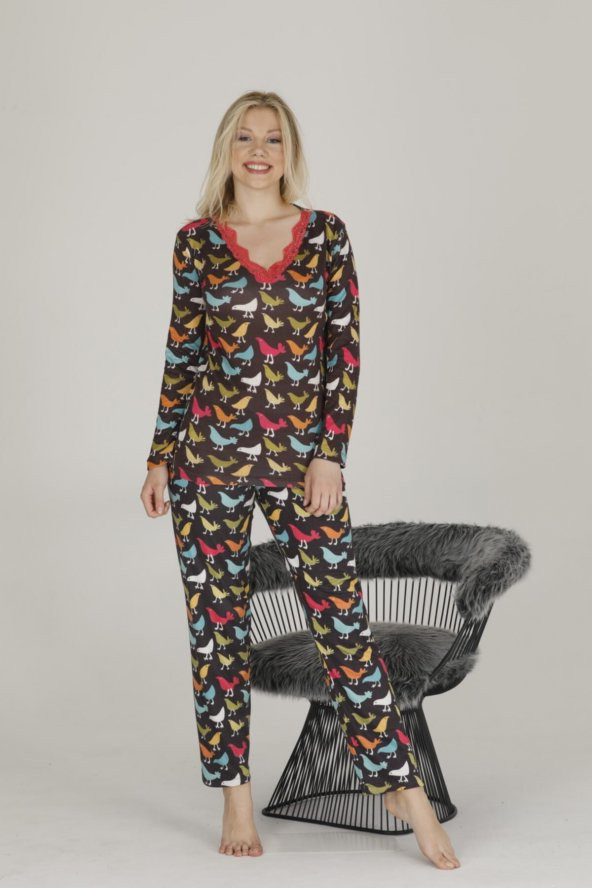 Termal Dantelli Pijama Takım - Resim 2