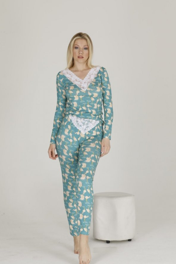 Termal Dantelli Pijama - 2