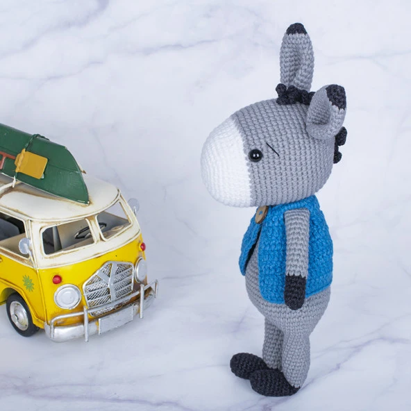 Amigurumi Sevimli Sıpa Yelekli Uyku Arkadaşı Organik El Örgü Bebek - 2